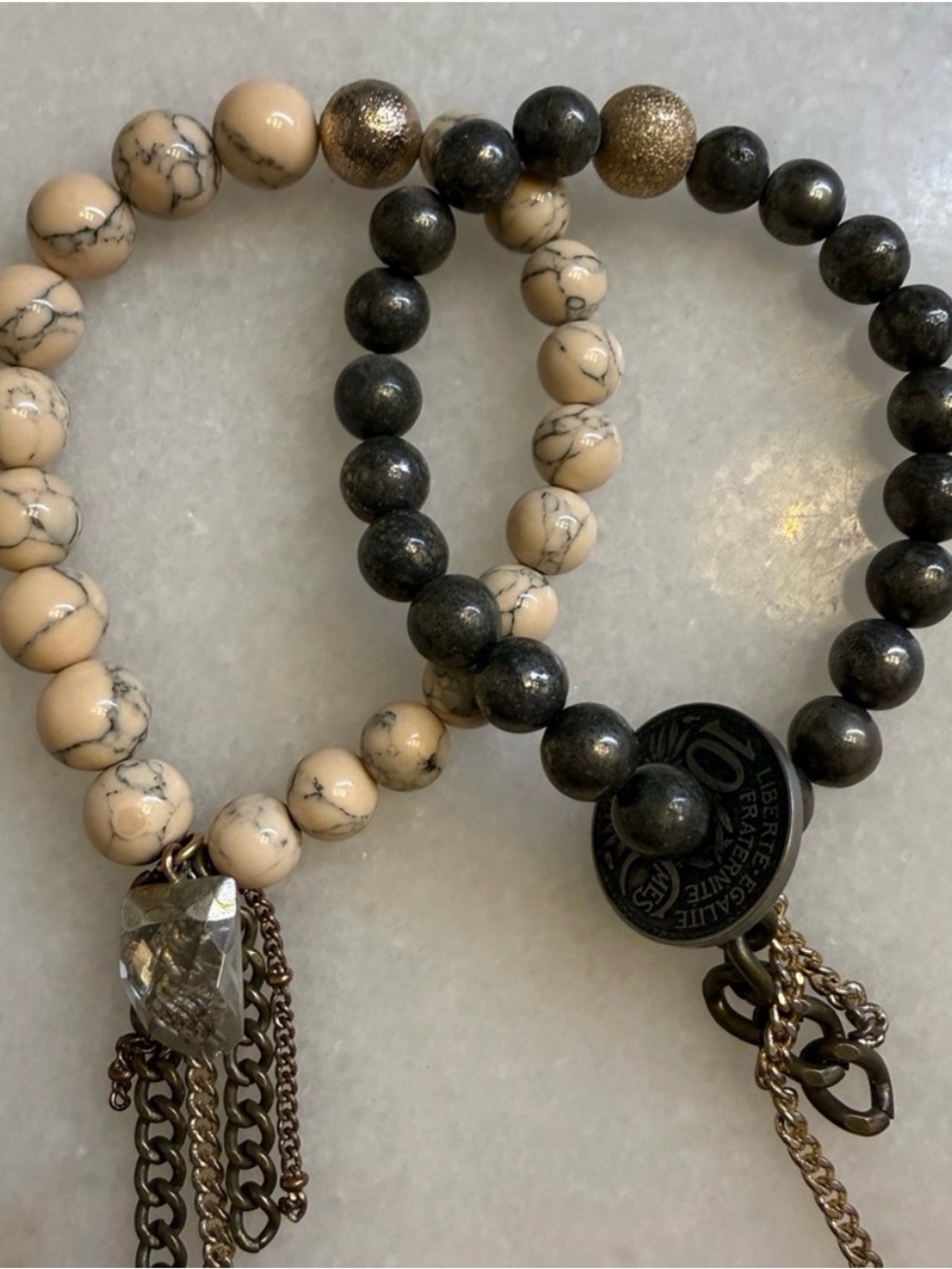 THE LACE PROJECT Beaded Bracelets with Tassel Charm
